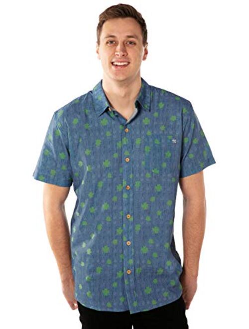 Tipsy Elves Men's St. Patrick's Day Button Down Shirt - St. Paddy's Hawaiian Shirt for Guys