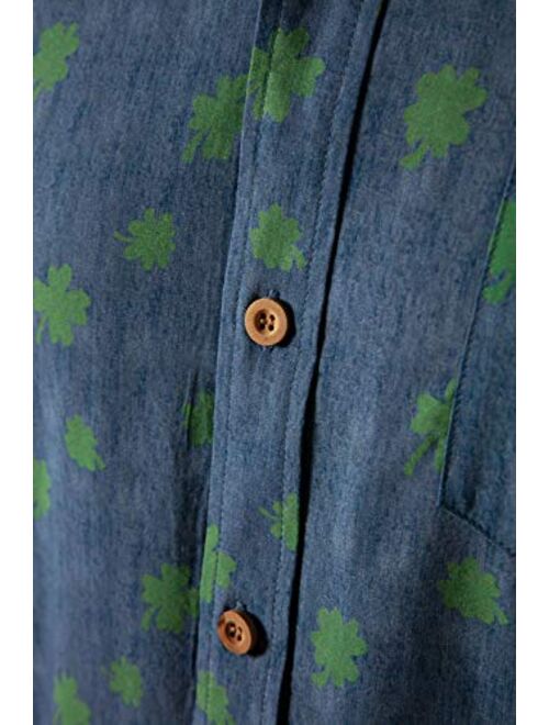 Tipsy Elves Men's St. Patrick's Day Button Down Shirt - St. Paddy's Hawaiian Shirt for Guys