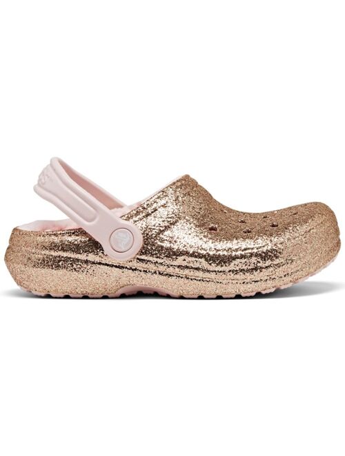 Crocs Little Girls Glitter Lined Clogs from Finish Line