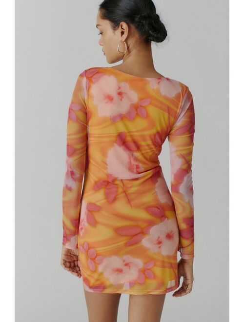 Urban outfitters UO Giuliana Mesh Long Sleeve Mini Dress