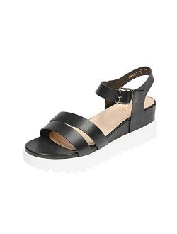 Womens Cute Ankle Strap Open Toe Comfortable Platform Wedge Sandals Shoes