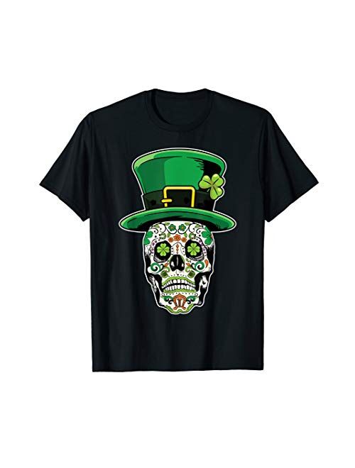 Lucky Brand Sugar Skull Saint Patricks Day of Dead T-Shirt
