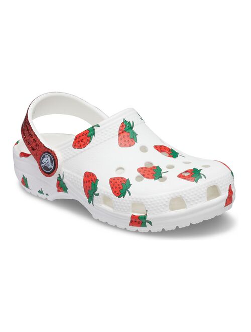 Crocs Classic Girls' Strawberry Print Clogs