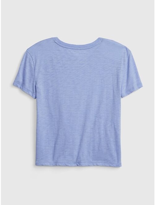 GAP Kids 100% Organic Cotton Flippy Sequin Tie-Front Graphic T-Shirt