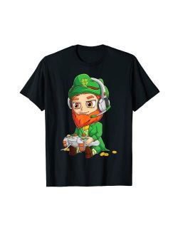 St Pattys Day Gamer Gifts Video Game Irish Player funny Gamer st patricks day shirt kids boys men Video game T-Shirt