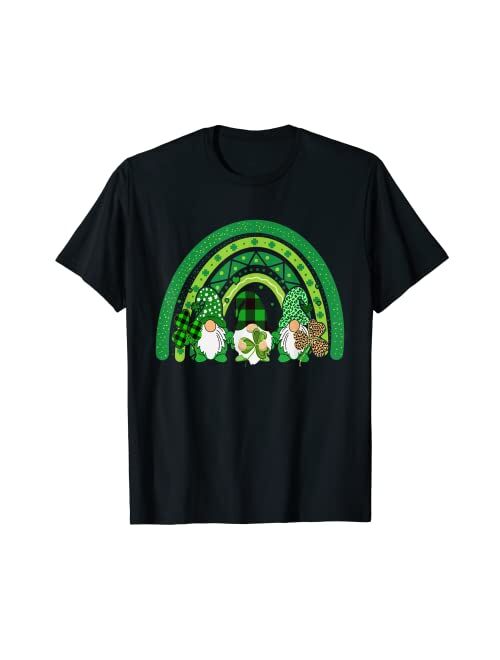 Artist Unknown Cute Lucky Rainbow Gnome Happy St Patricks Day Family Outfit T-Shirt