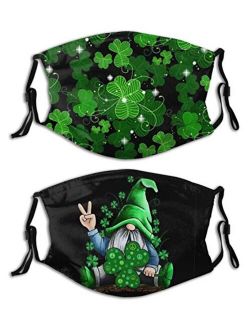Viekucool Shamrock St Patricks Day-Face Mask with Filters, Washable Reusable Scarf Balaclava, for Women Men Adult Teens
