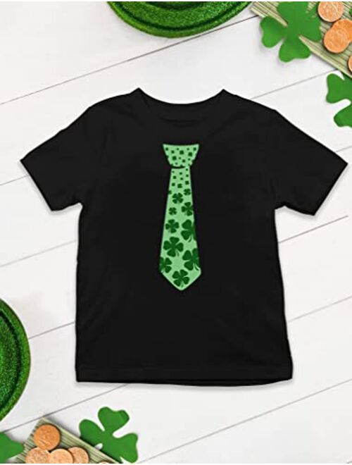 Tstars St Patricks Day Shirt Irish Clover Tie Shamrock Toddler and Youth Kids T-Shirt