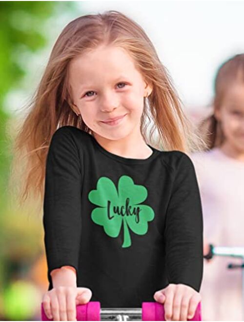Tstars St. Patricks Day Shirt Irish Lucky Clover Toddler Boys Girls Long Sleeve T-Shirt