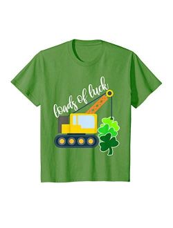 St Paddys Day Truck Clover Design For Boys Kids Boys Saint Patricks Day Truck Funny Loads Of Luck Shamrock T-Shirt