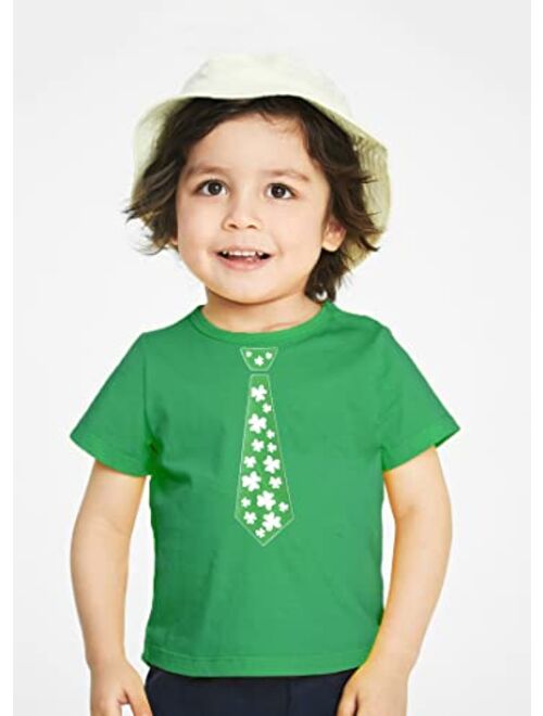 Ddsol Toddler Boys Girls T-Shirt St. Patrick's Day Shirt Shamrock Kids Irish Clover Tie Tee Tops