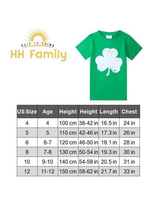 HH Family Kids St. Patrick’s Day Shirt Boys and Girls Green T-Shirt Clothing 4-12 Years