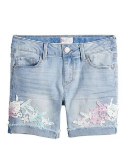 Girls 4-20 SO® Floral Denim Midi Shorts in Regular & Plus Size