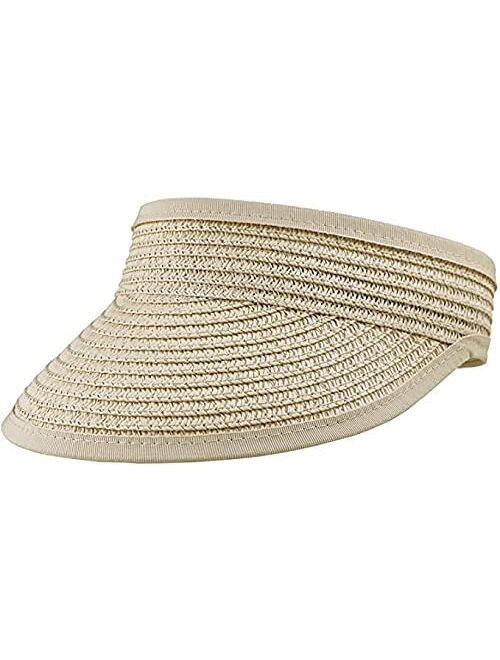 Ycmi Kids Straw Roll Up Sun Visor Hat Wide Brim Teens Summer Beach Hat Cap Sun Hats for Girls