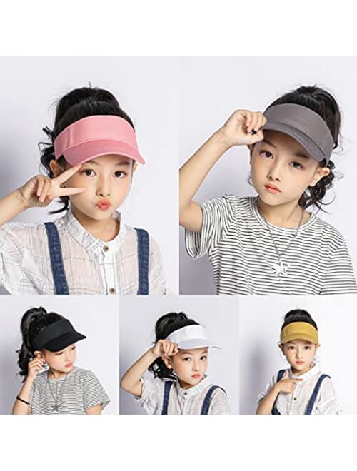Utowo Kids Sun Visors Adjustable Cap - Unisex for Children Athletic Sports Hats UV Protection fit for 5 to 12 Years Old 52-56cm