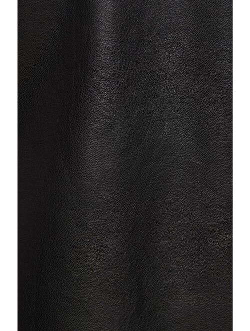 NEW BLANKNYC Onto the Next Faux Leather Drape Front Jacket - Black - Large