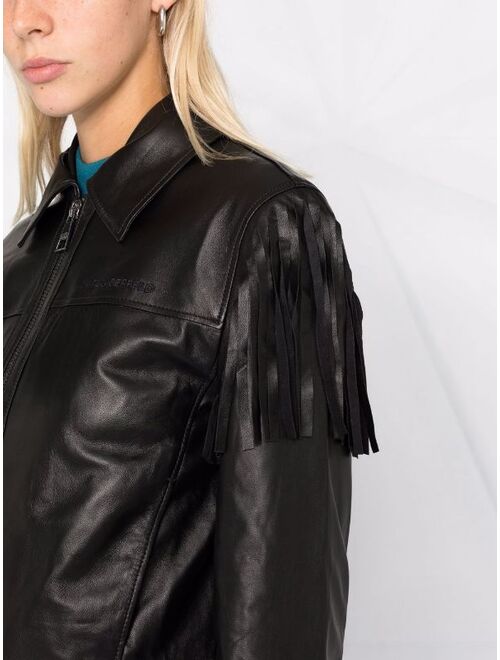Karl Lagerfeld fringed leather jacket
