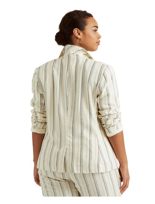 Polo Ralph Lauren Lauren Ralph Lauren Plus-Size Striped Linen Twill Blazer