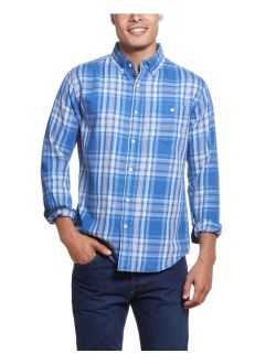 Men's Burnout Flannel Plaid Shirt