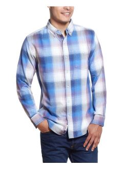 Men's Burnout Flannel Plaid Shirt