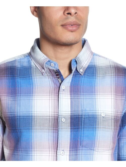 Weatherproof Vintage Men's Burnout Flannel Plaid Shirt