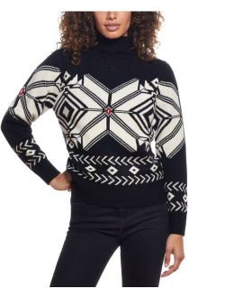 Women's Big Snowflake Cable Funnel Neck Sweater