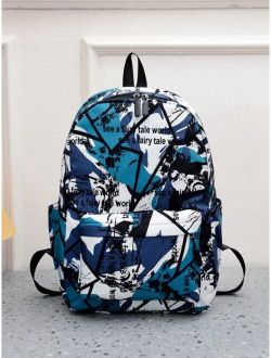 Men Colorblock Large Capacity Backpack