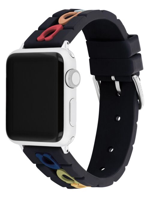 COACH Black Multicolor Logo Rubber Apple Watch® Strap 38/40/41mm
