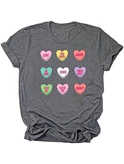 Woffccrd Womens Valentine's Day Shirts Plaid Long Sleeve Raglan Love Heart T-Shirts St. Patrick's Day Spring Tops