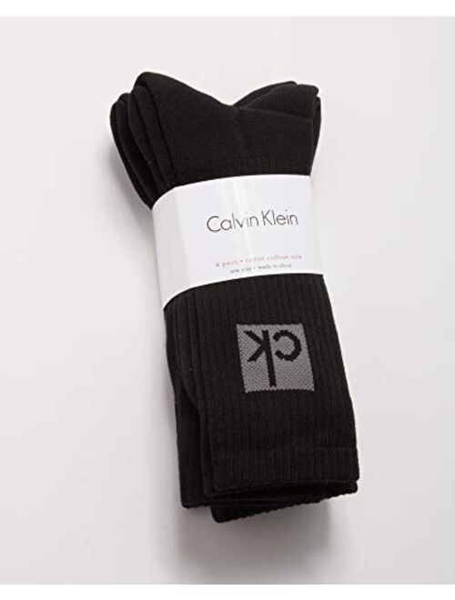 Calvin Klein Socks - Cotton Cushioned Mid-Calf Athletic Crew Sock (4 Pack)
