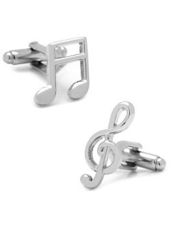 Music Notes Silver plated base metal Cufflinks