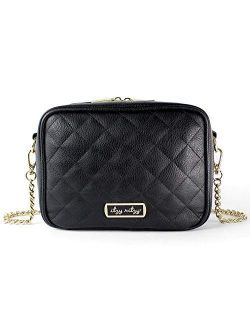 Itzy Ritzy Crossbody Diaper Bag – Features 6 Pockets & 2 Compartments; Includes Changing Pad; Black