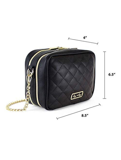 Itzy Ritzy Crossbody Diaper Bag – Features 6 Pockets & 2 Compartments; Includes Changing Pad; Black