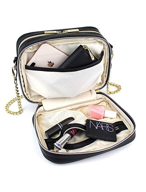 Itzy Ritzy Crossbody Diaper Bag – Features 6 Pockets & 2 Compartments; Includes Changing Pad; Black