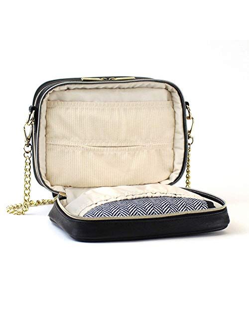 Itzy Ritzy Crossbody Diaper Bag – Features 6 Pockets & 2 Compartments; Includes Changing Pad; Black