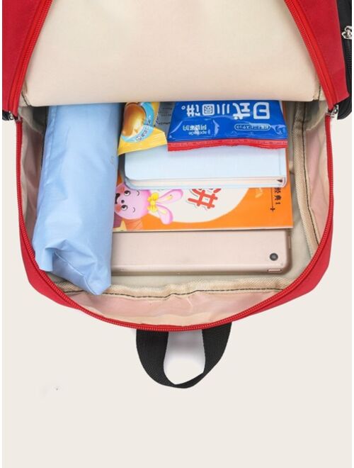 Shein Kids Cartoon Shaped Color Block Backpack