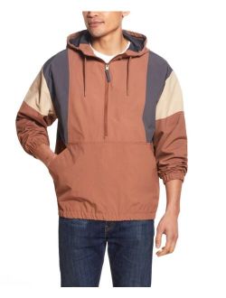 Men's Hooded Quarter Zip Popover Jacket