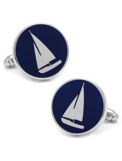 Sailboat Plated base metal and enamel Cufflinks