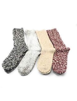 Weatherproof Boot Crew Socks for Womens,Warm,Soft Cotton Blend,Show Size 5-9.5 (4 Pack_