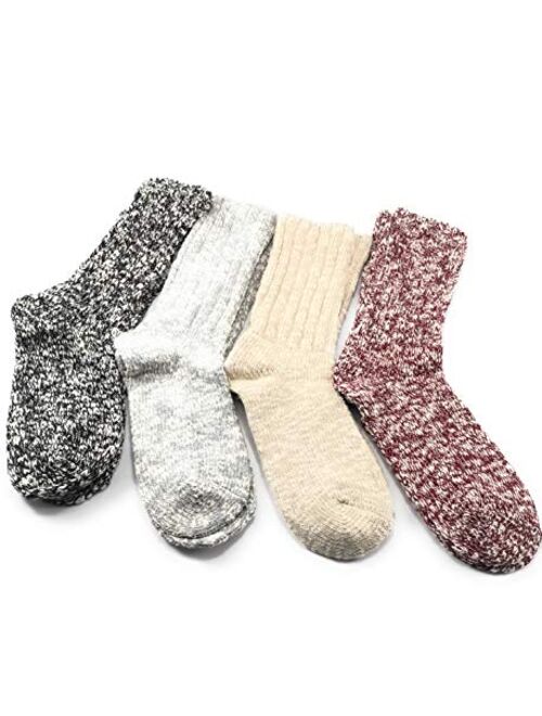 Weatherproof Vintage Weatherproof Boot Crew Socks for Womens,Warm,Soft Cotton Blend,Show Size 5-9.5 (4 Pack_