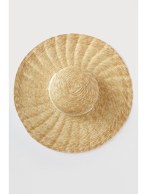 Lulus Meadow Musings Natural Straw Oversized Floppy Brim Hat