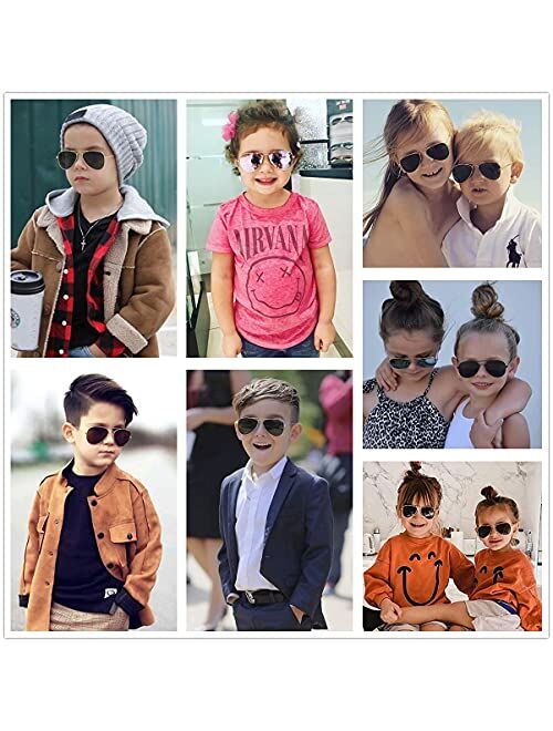 Gleyemor Kids Polarized Aviator Sunglasses for Little Girls Boys Juniors Teenagers, Two Sizes 50MM 52MM
