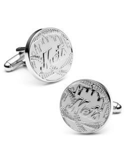 Cufflinks Inc. Edition NY Mets Silver tone plated base metal and enamel Cuff Links