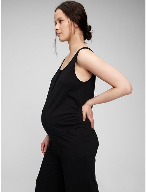 GAP Maternity Knit Button-Front Jumpsuit