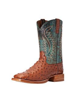 Men's Full Quill Ostrich Square Toe Boot