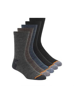 Men's Outdoor Wool Blend Crew Socks, Black, 5 Pairs