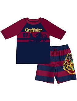 Harry Potter Gryffindor Pullover Swim Rash Guard Swim Trunks