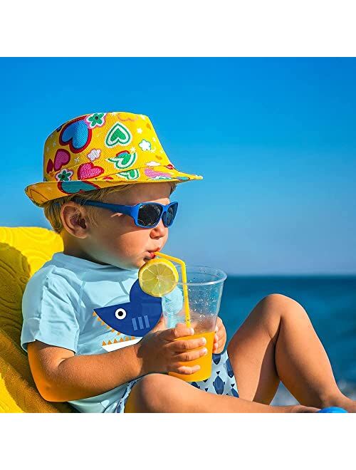 Dilon Toddler/Baby Boys Swimwear Set Short Sleeve 2-Piece Rash Guard & Trunks Infant Swimsuit Bathing Suits Swimsuit UPF 50+