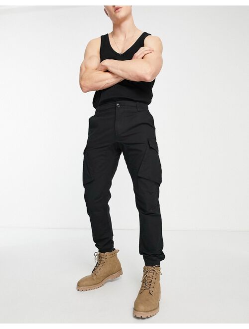 River Island tapered cargos in black