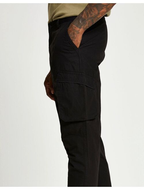 River Island tapered fit cargo pants in black